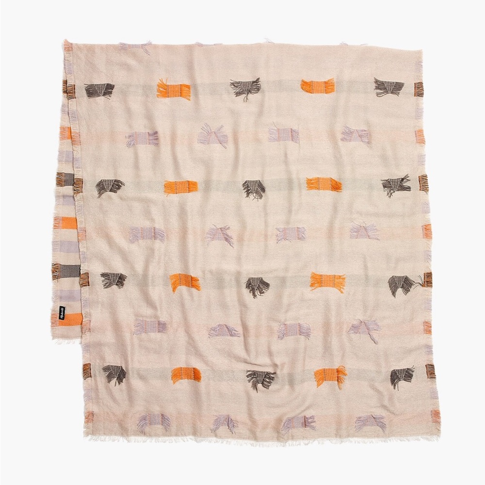 Madewell Fringe-Stripe Jacquard Scarf NWT